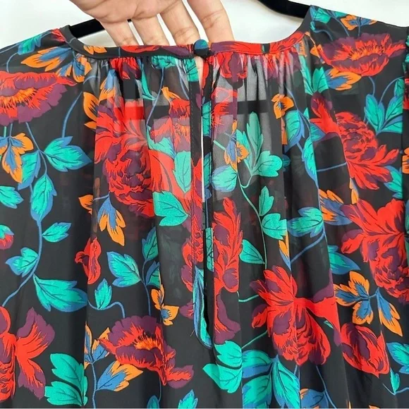 NWT Torrid Plus Size Women's Maxi Peasant Chiffon Floral Black Dress sz 6X/30 - Picture 16 of 16